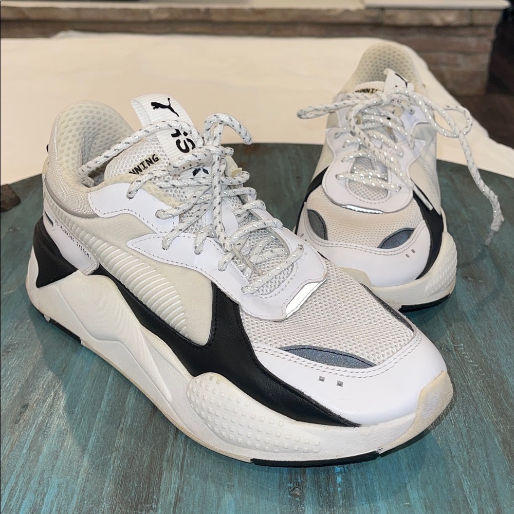 Puma White and Black Athletic Shoes